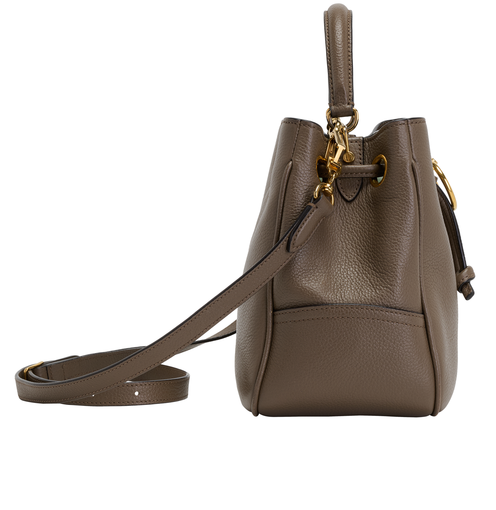 Small Hampstead, &pound;395, Handbags, Taupe, Leather, Side view